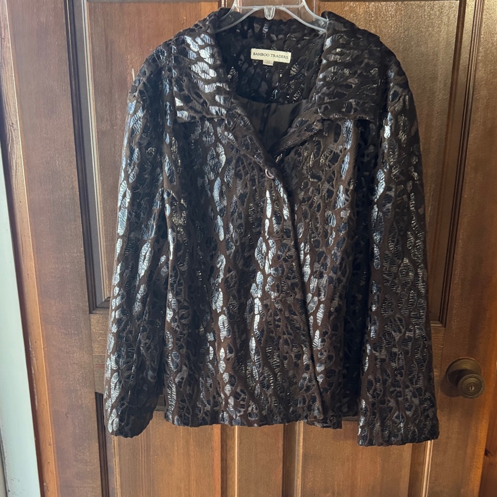 Bamboo Traders Textured Brown Blazer